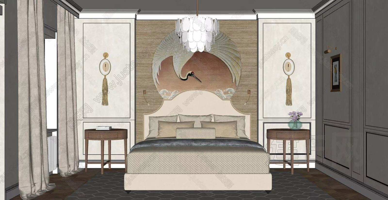 AMERICAN BEDROOM - SKETCHUP 3D SCENE - ENSCAPE - 102580837