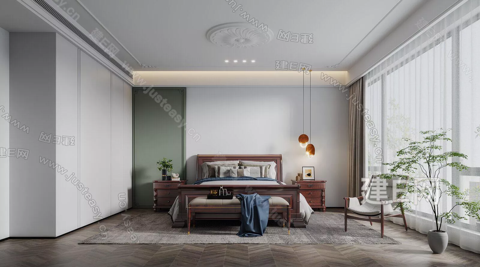 AMERICAN BEDROOM - SKETCHUP 3D SCENE - ENSCAPE - 106515809