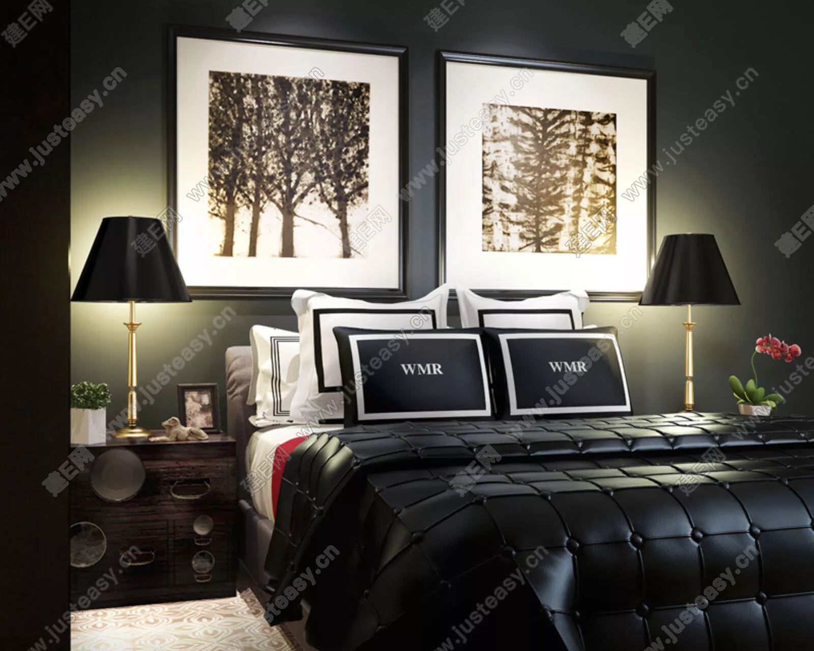 AMERICAN BEDROOM - SKETCHUP 3D SCENE - ENSCAPE - 112872709