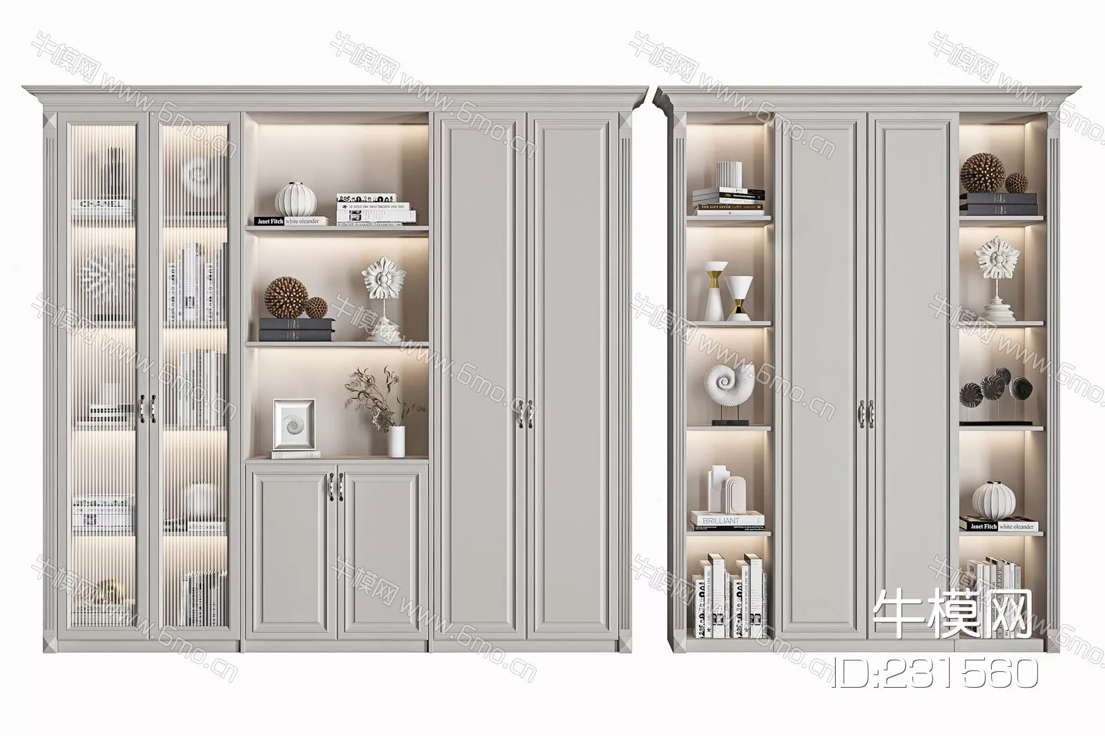 AMERICAN BOOKCASE - SKETCHUP 3D MODEL - ENSCAPE - 231560