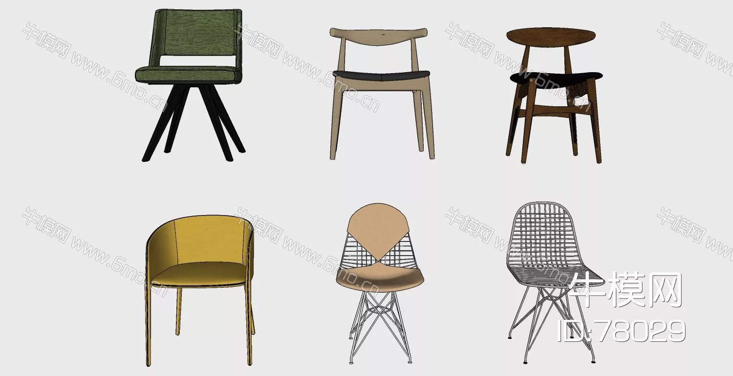 AMERICAN CHAIRS - SKETCHUP 3D MODEL - ENSCAPE - 78029