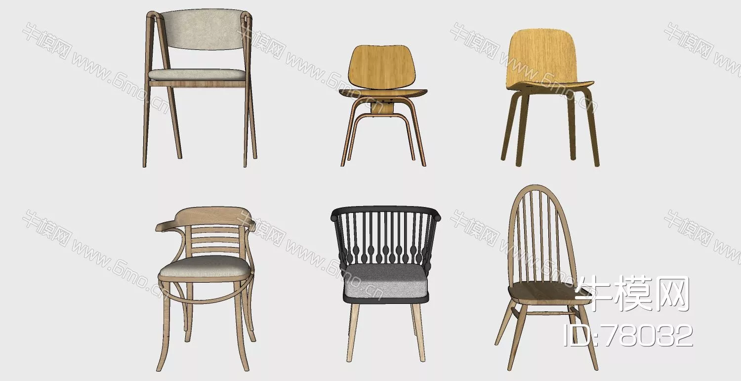 AMERICAN CHAIRS - SKETCHUP 3D MODEL - ENSCAPE - 78032