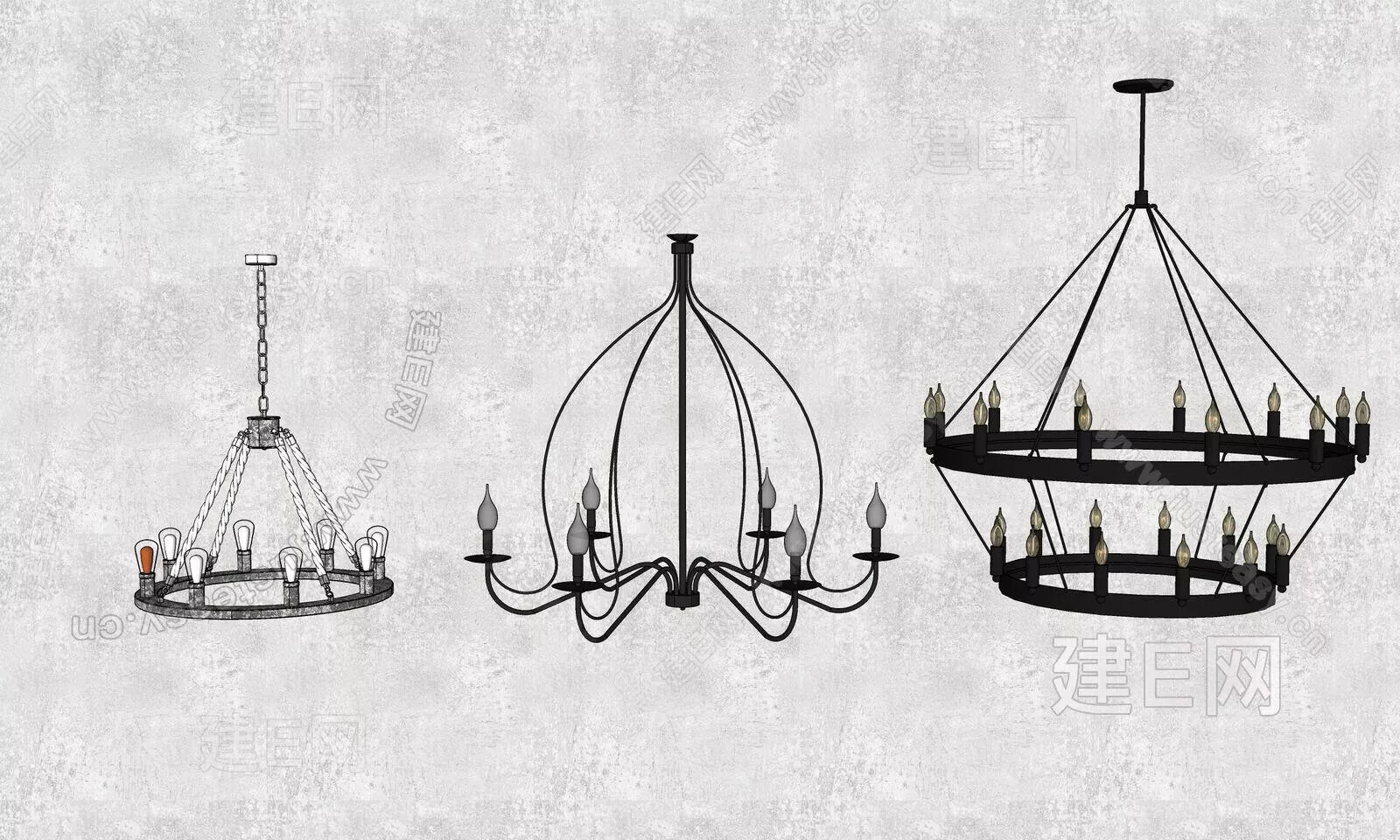 AMERICAN CHANDELIER - SKETCHUP 3D MODEL - ENSCAPE - 112214438