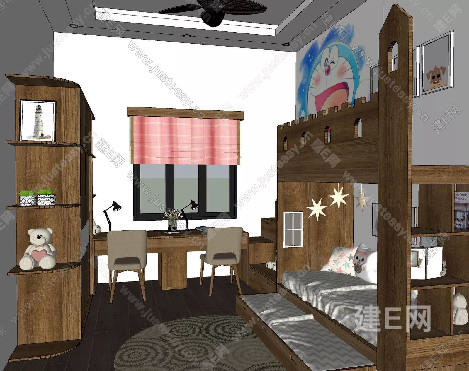 AMERICAN CHILDREN ROOM - SKETCHUP 3D SCENE - VRAY - 112411075