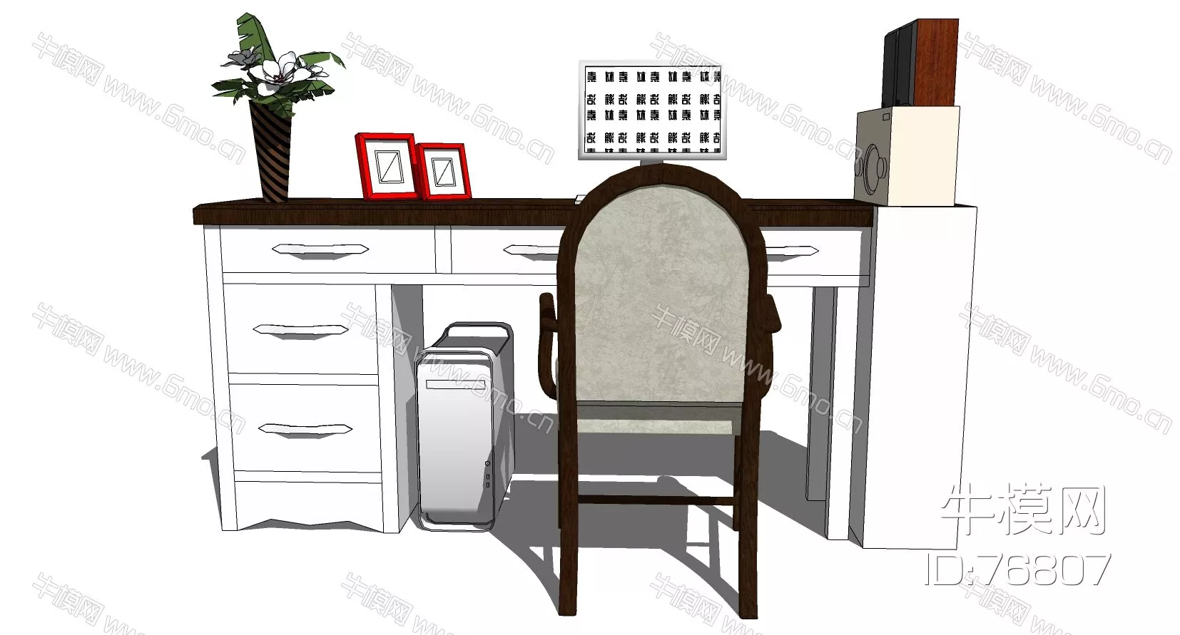 AMERICAN DESK - SKETCHUP 3D MODEL - ENSCAPE - 76807