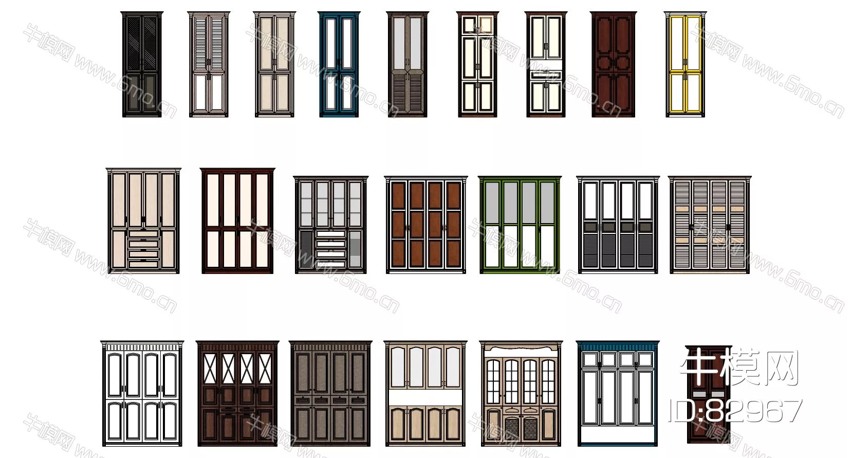 AMERICAN DOOR AND WINDOWS - SKETCHUP 3D MODEL - VRAY - 82967