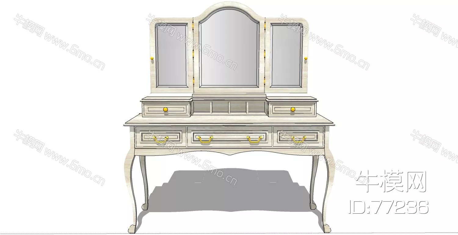 AMERICAN DRESSING TABLE - SKETCHUP 3D MODEL - ENSCAPE - 77236