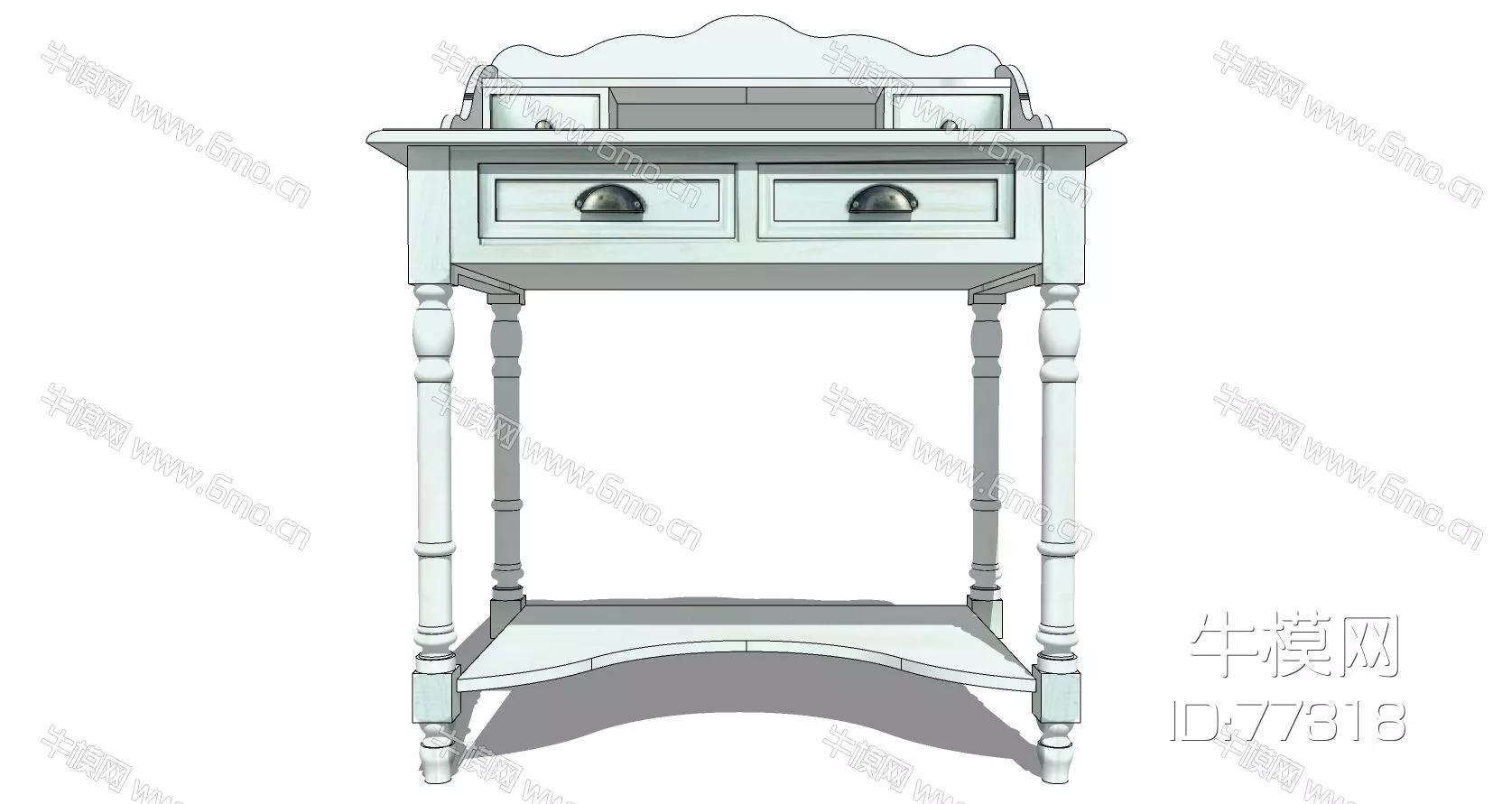 AMERICAN DRESSING TABLE - SKETCHUP 3D MODEL - ENSCAPE - 77318