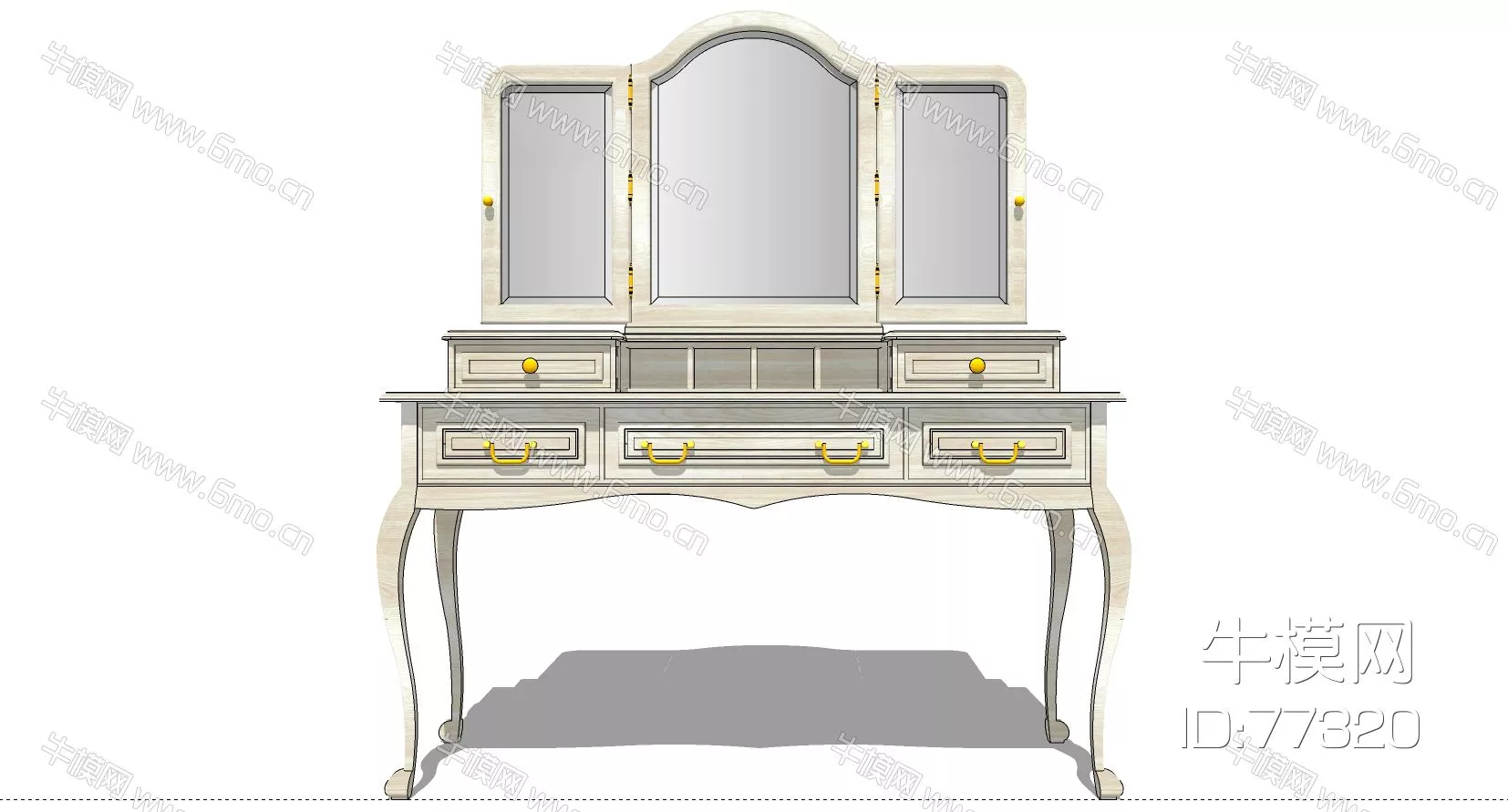 AMERICAN DRESSING TABLE - SKETCHUP 3D MODEL - ENSCAPE - 77320