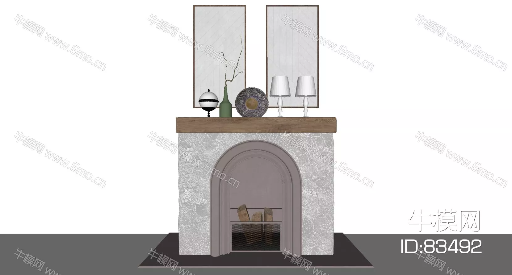 AMERICAN FIREPLACE - SKETCHUP 3D MODEL - ENSCAPE - 83492