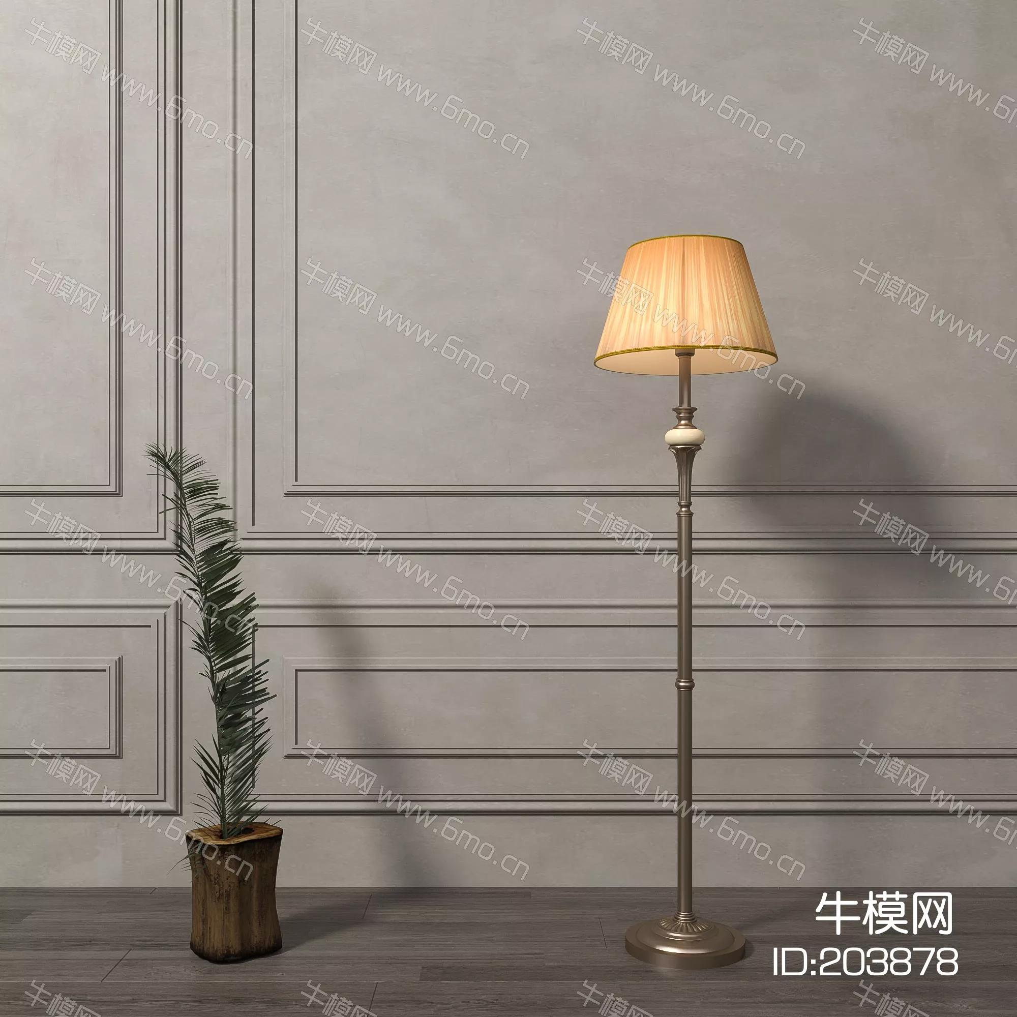 AMERICAN FLOOR LAMP - SKETCHUP 3D MODEL - ENSCAPE - 203878