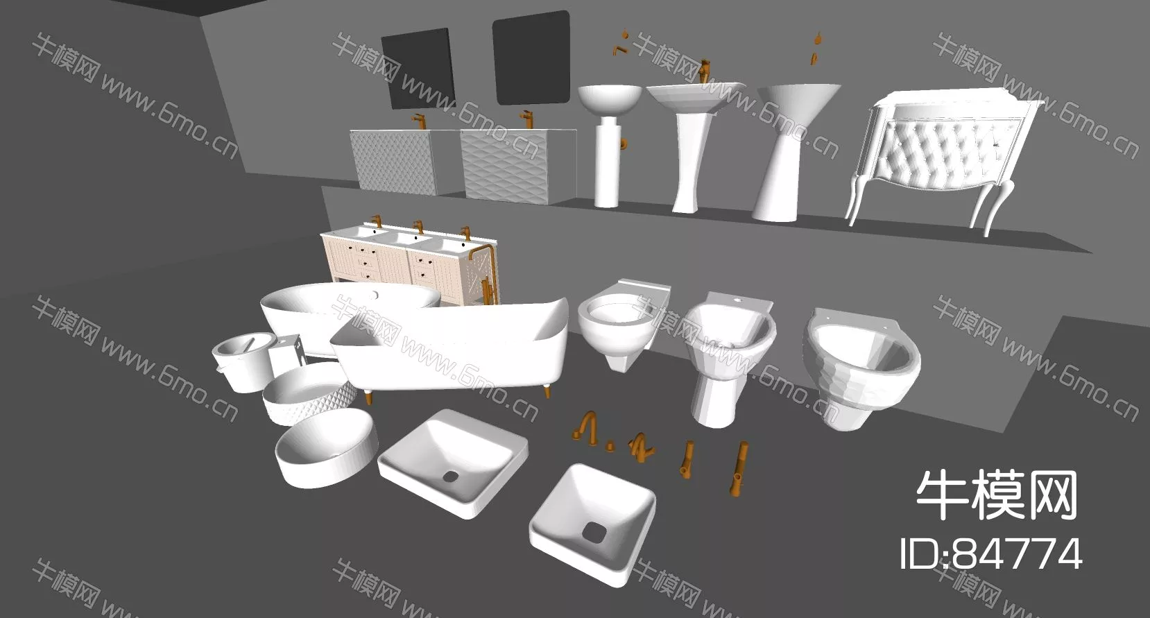 AMERICAN KITCHEN - BATHROOM DECOR - SKETCHUP 3D MODEL - ENSCAPE - 84774