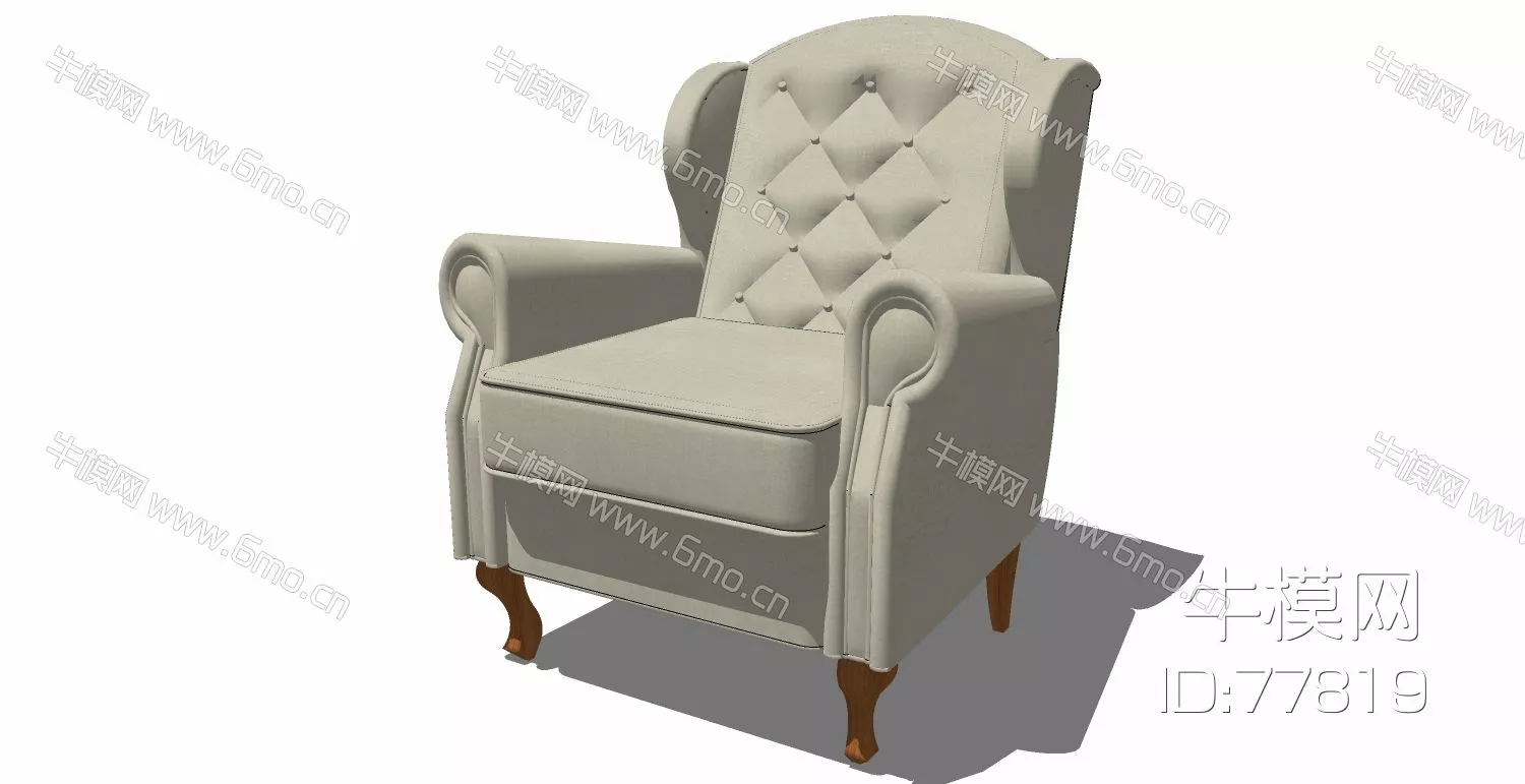 AMERICAN LOUNGLE CHAIR - SKETCHUP 3D MODEL - ENSCAPE - 77819
