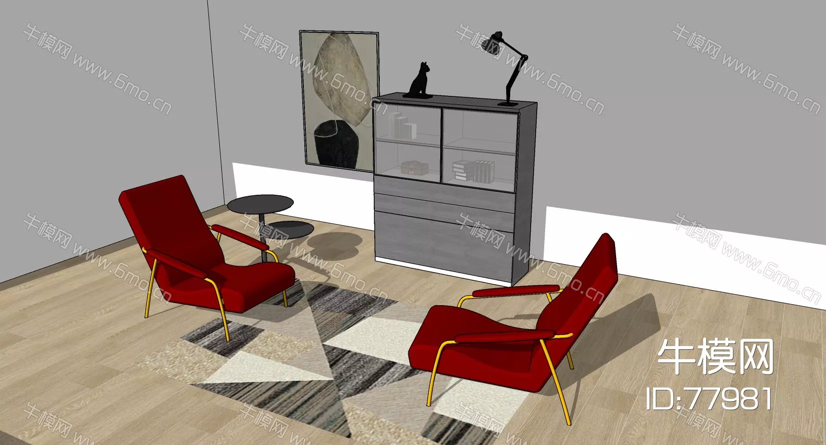 AMERICAN LOUNGLE CHAIR - SKETCHUP 3D MODEL - ENSCAPE - 77981