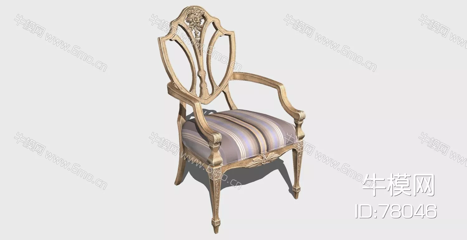 AMERICAN LOUNGLE CHAIR - SKETCHUP 3D MODEL - ENSCAPE - 78046