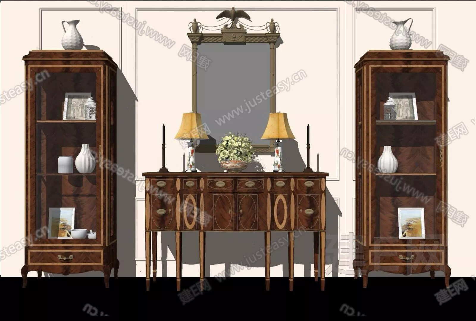 AMERICAN SIDEBOARD - SKETCHUP 3D MODEL - ENSCAPE - 112607546