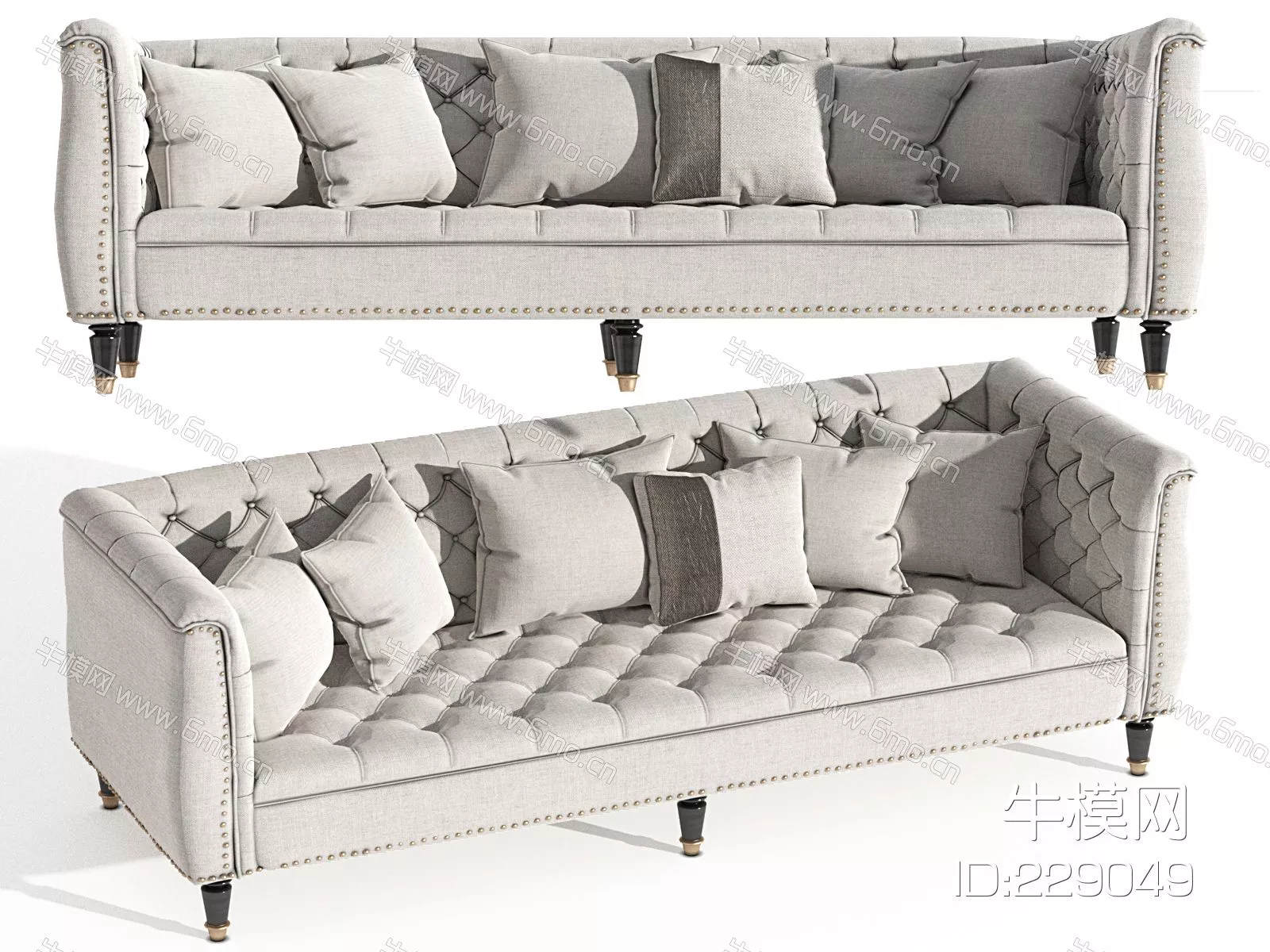 AMERICAN SOFA - SKETCHUP 3D MODEL - VRAY - 229049