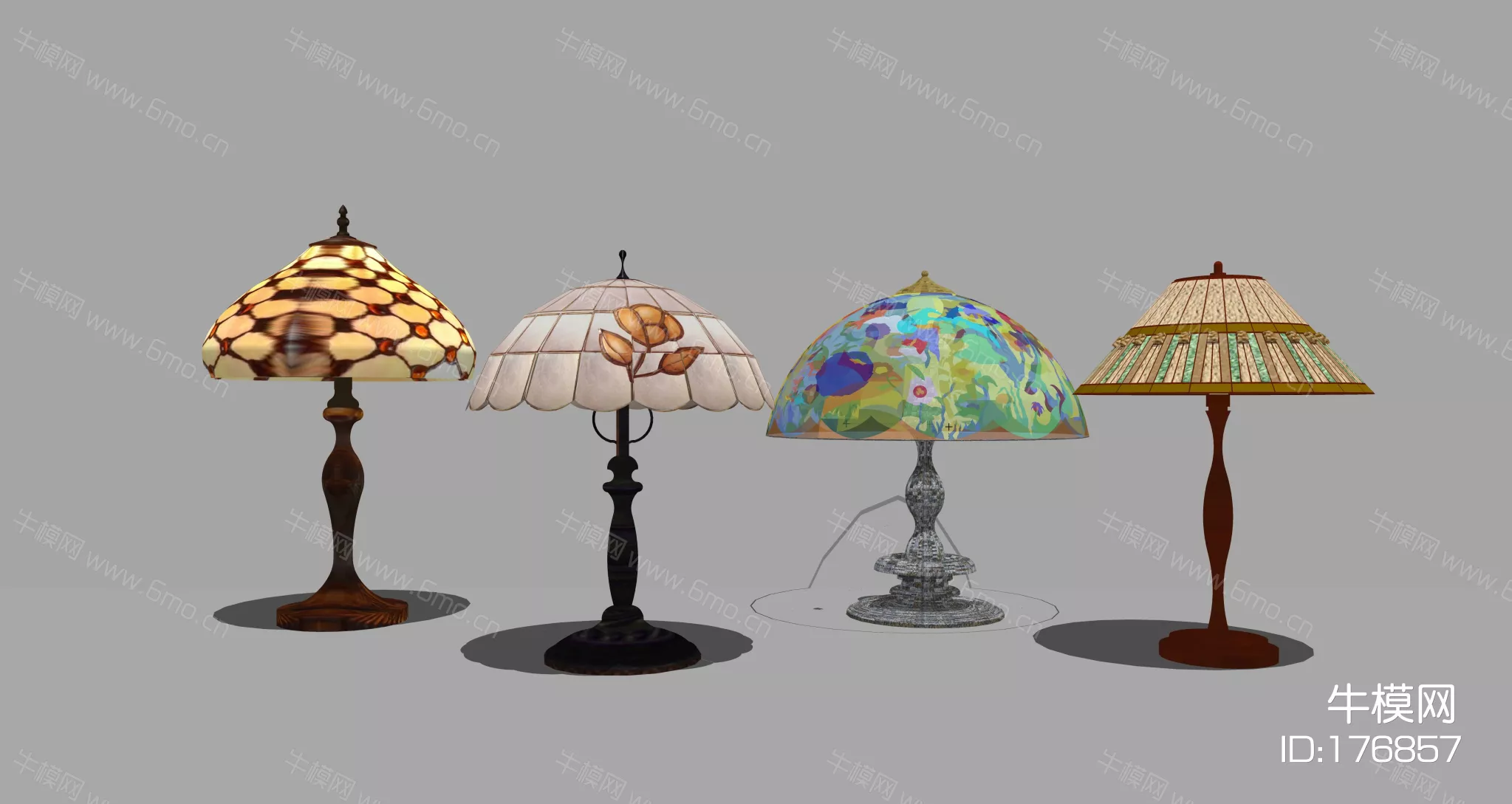 AMERICAN TABLE LAMP - SKETCHUP 3D MODEL - ENSCAPE - 176857