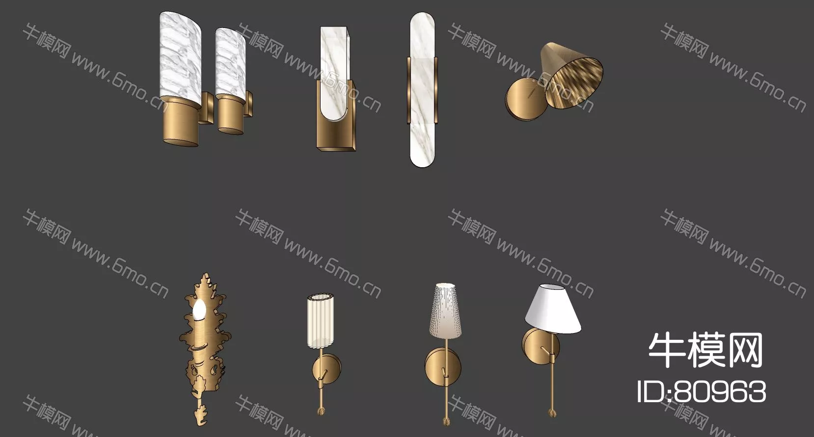 AMERICAN WALL LAMP - SKETCHUP 3D MODEL - ENSCAPE - 80963