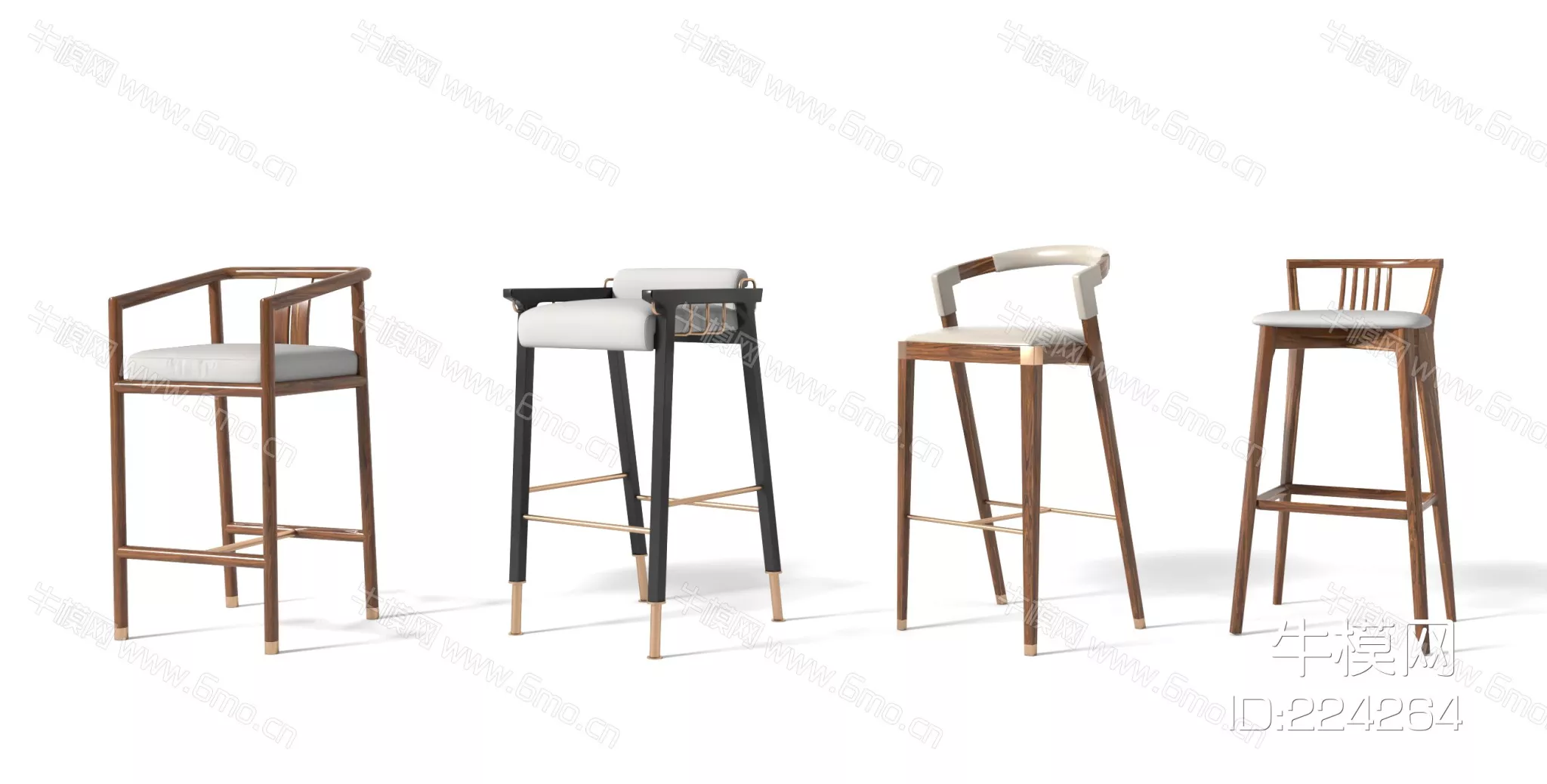 CHINESE BAR CHAIR - SKETCHUP 3D MODEL - VRAY - 224264