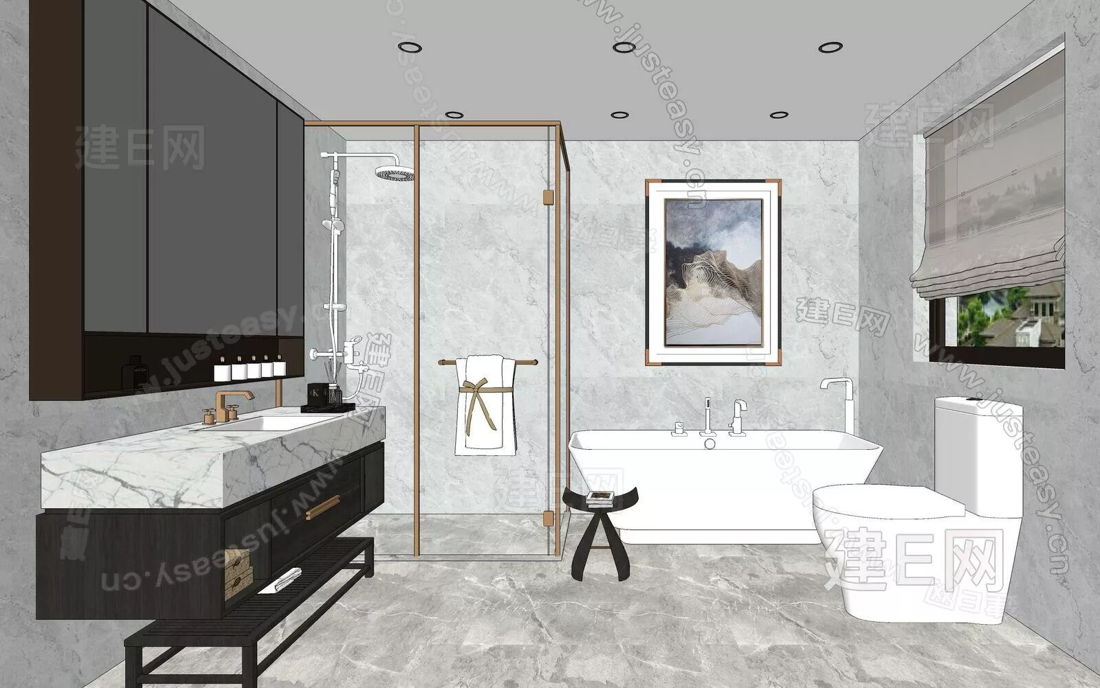 CHINESE BATHROOM - SKETCHUP 3D SCENE - ENSCAPE - 112148892