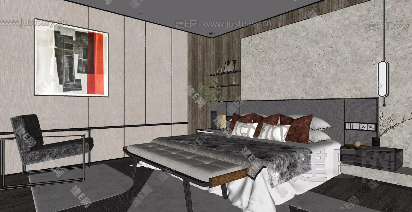 CHINESE BEDROOM - SKETCHUP 3D SCENE - ENSCAPE - 102580978