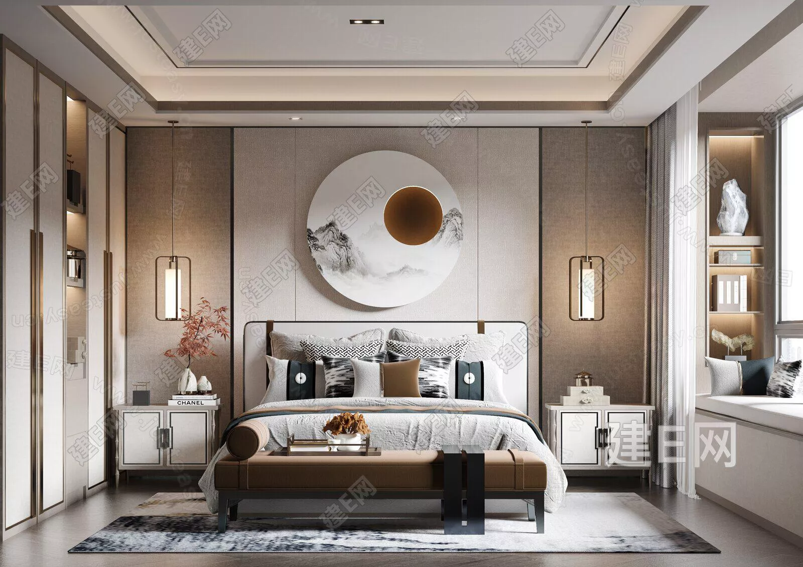 CHINESE BEDROOM - SKETCHUP 3D SCENE - ENSCAPE - 102648093