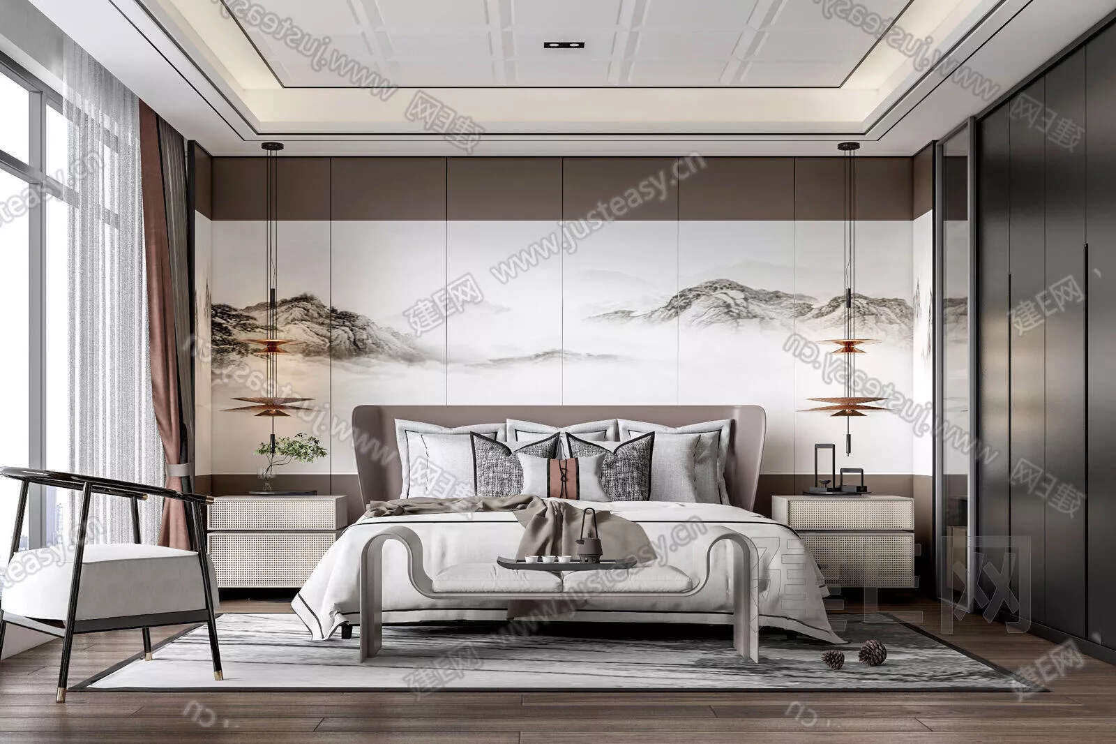 CHINESE BEDROOM - SKETCHUP 3D SCENE - ENSCAPE - 105268224