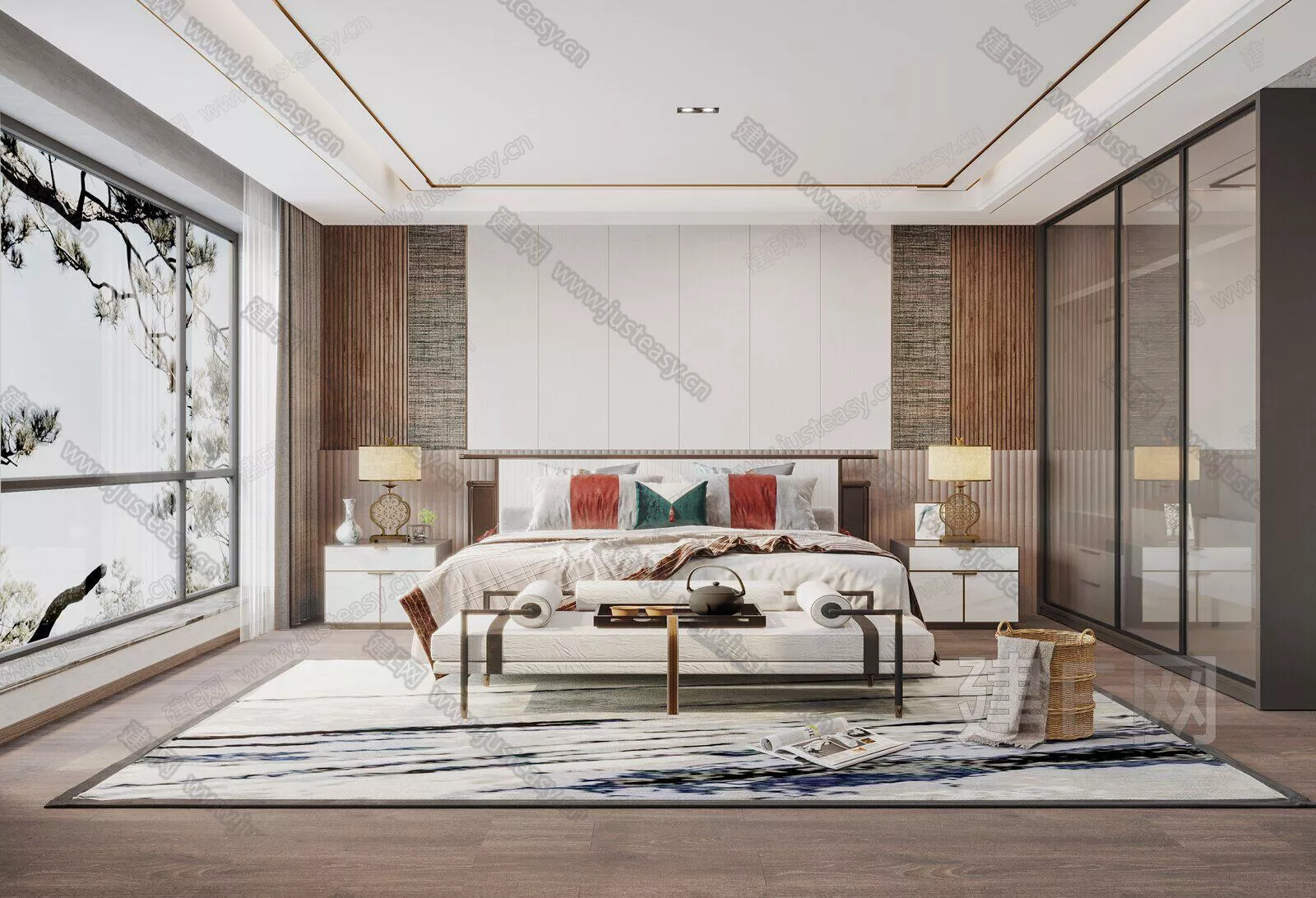 CHINESE BEDROOM - SKETCHUP 3D SCENE - ENSCAPE - 105269310