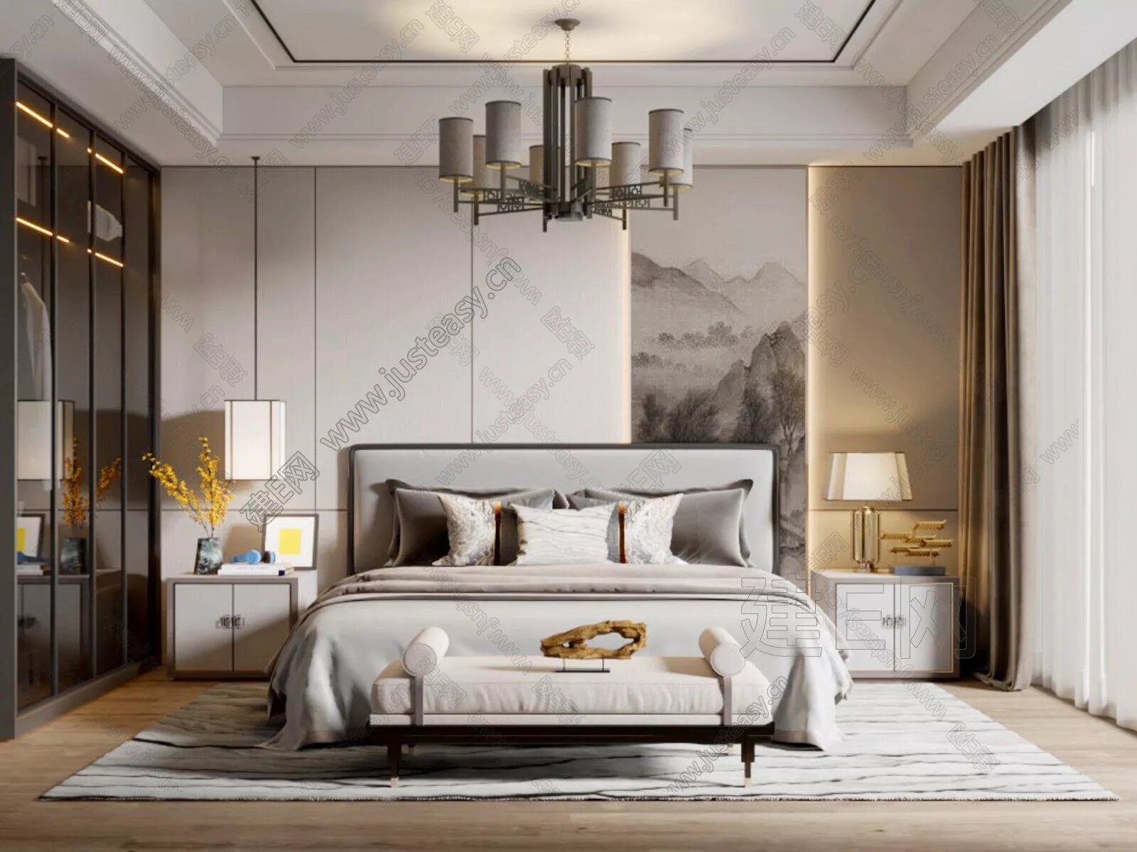 CHINESE BEDROOM - SKETCHUP 3D SCENE - ENSCAPE - 106712473