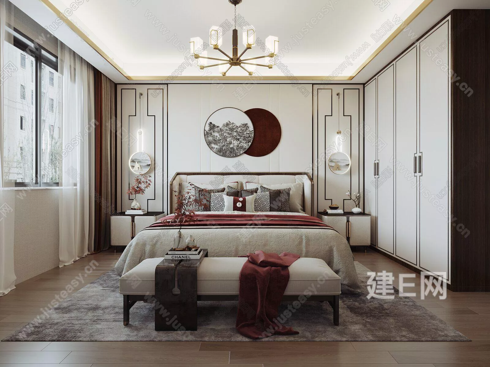 CHINESE BEDROOM - SKETCHUP 3D SCENE - ENSCAPE - 106843483