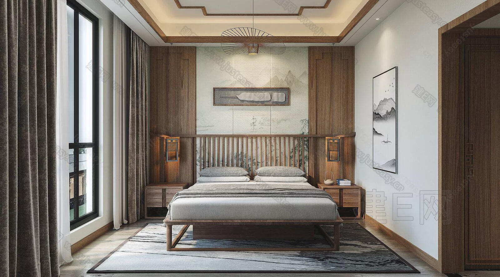 CHINESE BEDROOM - SKETCHUP 3D SCENE - ENSCAPE - 107302285