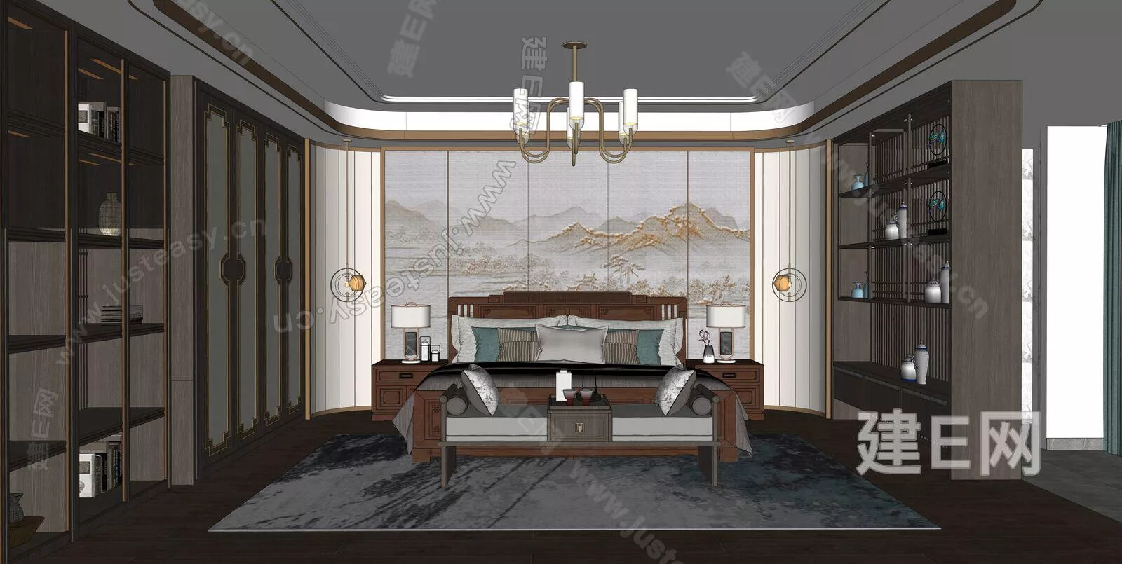 CHINESE BEDROOM - SKETCHUP 3D SCENE - ENSCAPE - 109987280