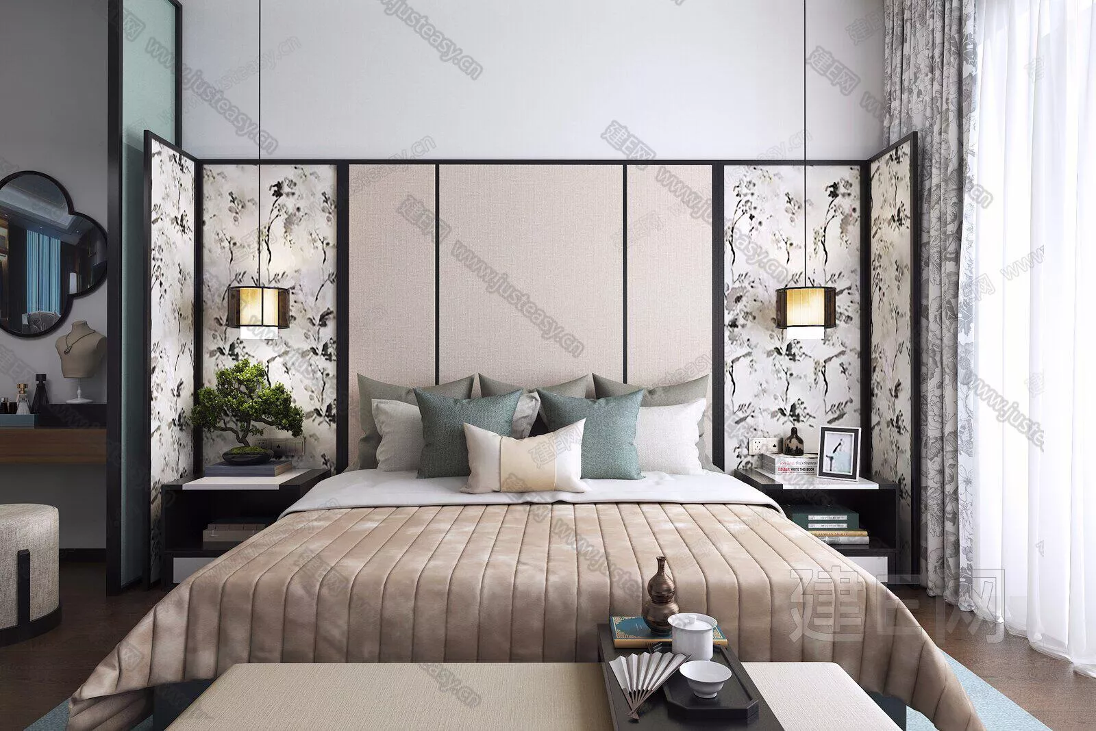 CHINESE BEDROOM - SKETCHUP 3D SCENE - ENSCAPE - 111824278