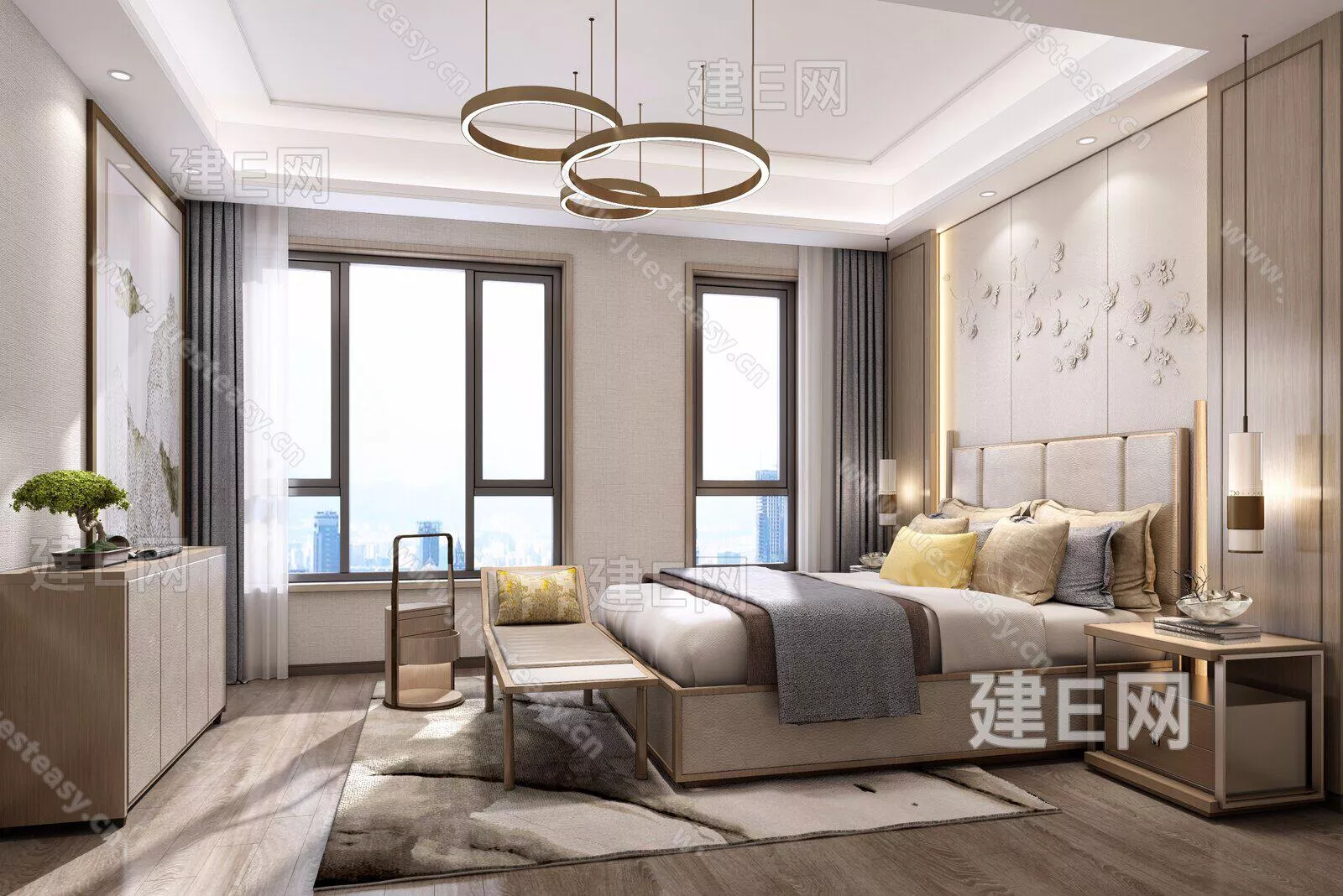 CHINESE BEDROOM - SKETCHUP 3D SCENE - ENSCAPE - 112217382