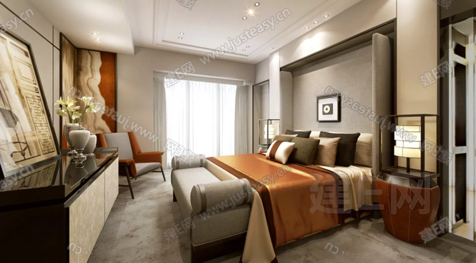 CHINESE BEDROOM - SKETCHUP 3D SCENE - ENSCAPE - 112938323