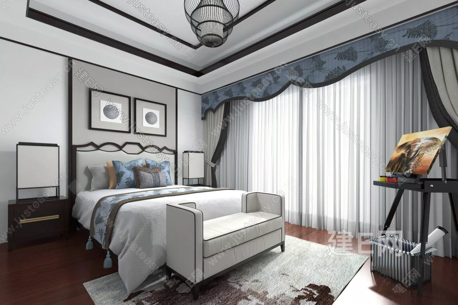 CHINESE BEDROOM - SKETCHUP 3D SCENE - ENSCAPE - 112938380