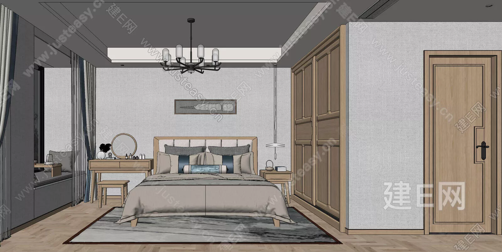 CHINESE BEDROOM - SKETCHUP 3D SCENE - ENSCAPE - 113395017