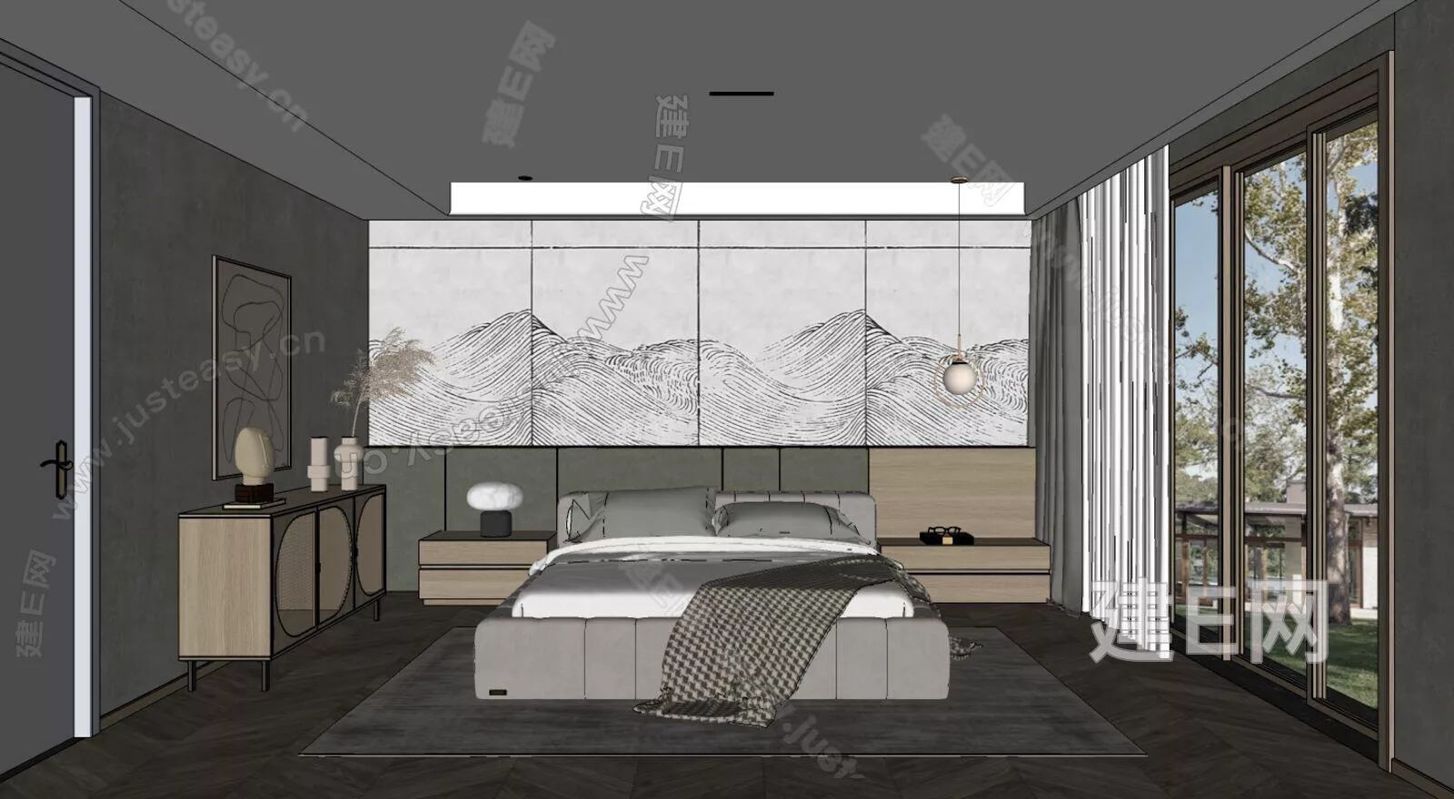 CHINESE BEDROOM - SKETCHUP 3D SCENE - ENSCAPE - 115164539