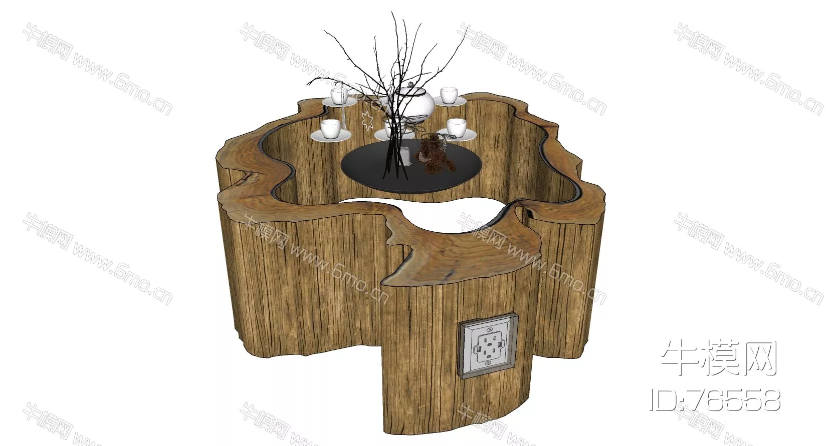 CHINESE COFFEE TABLE - SKETCHUP 3D MODEL - ENSCAPE - 76558