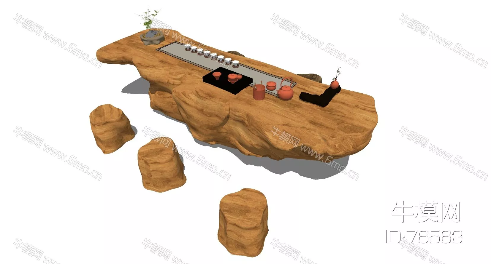 CHINESE COFFEE TABLE - SKETCHUP 3D MODEL - ENSCAPE - 76563