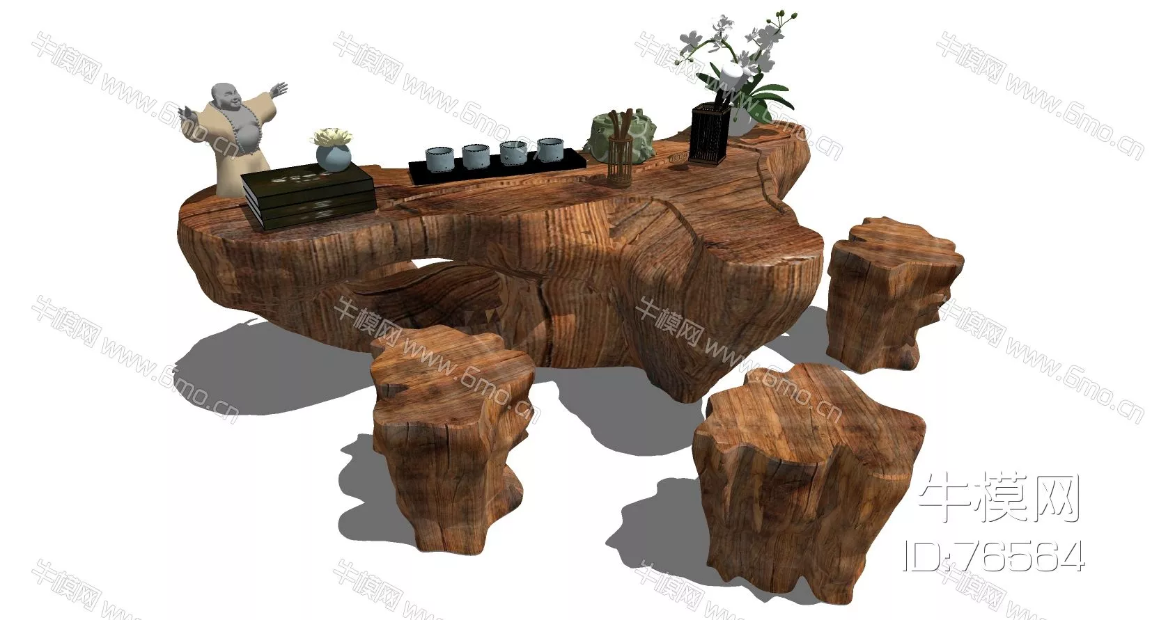 CHINESE COFFEE TABLE - SKETCHUP 3D MODEL - ENSCAPE - 76564