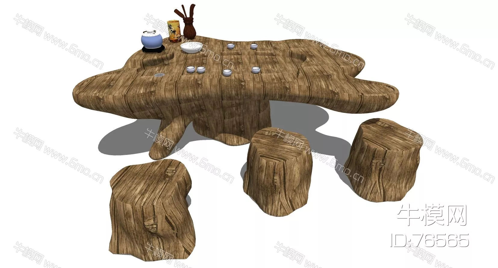 CHINESE COFFEE TABLE - SKETCHUP 3D MODEL - ENSCAPE - 76565