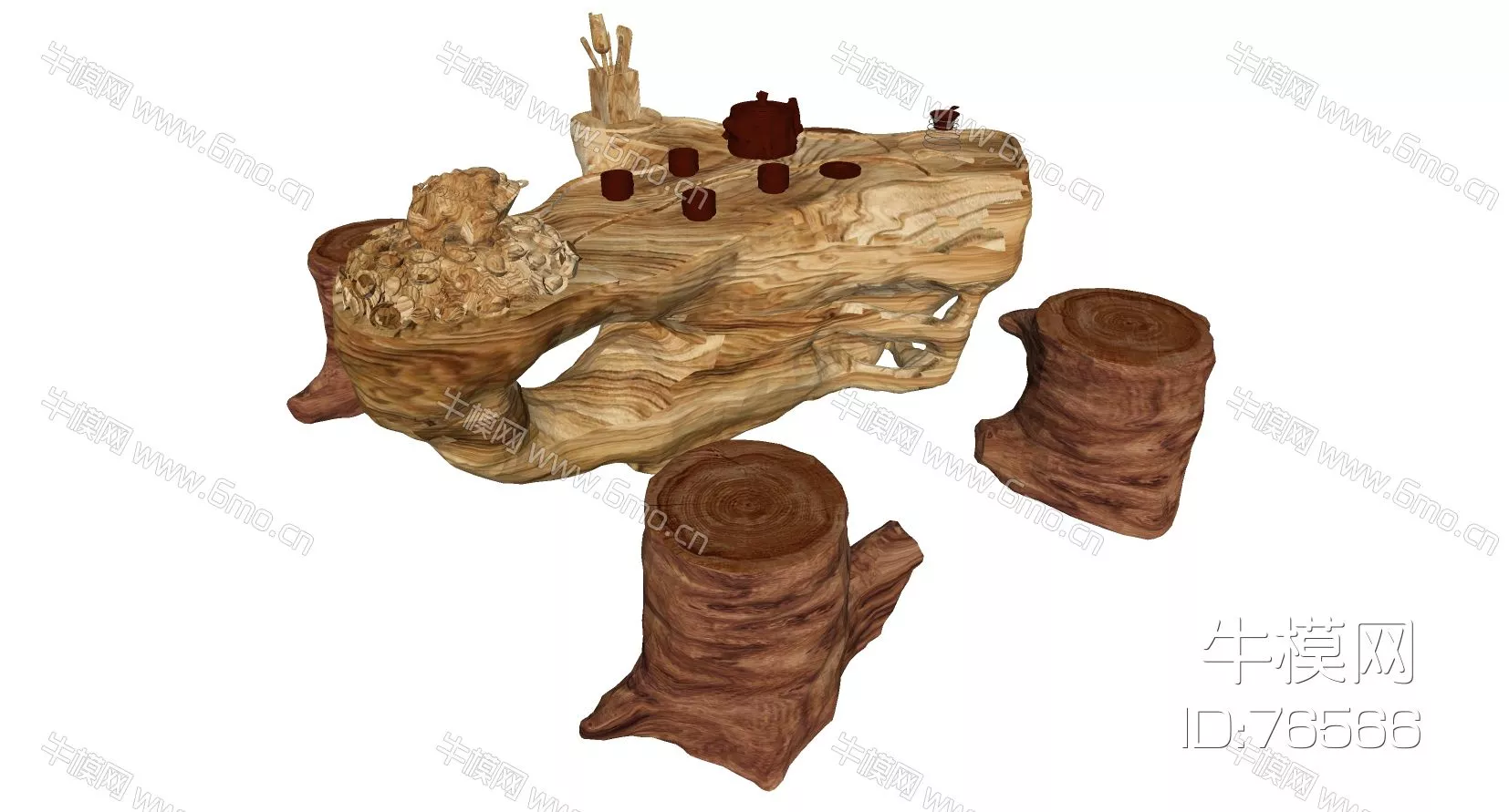CHINESE COFFEE TABLE - SKETCHUP 3D MODEL - ENSCAPE - 76566