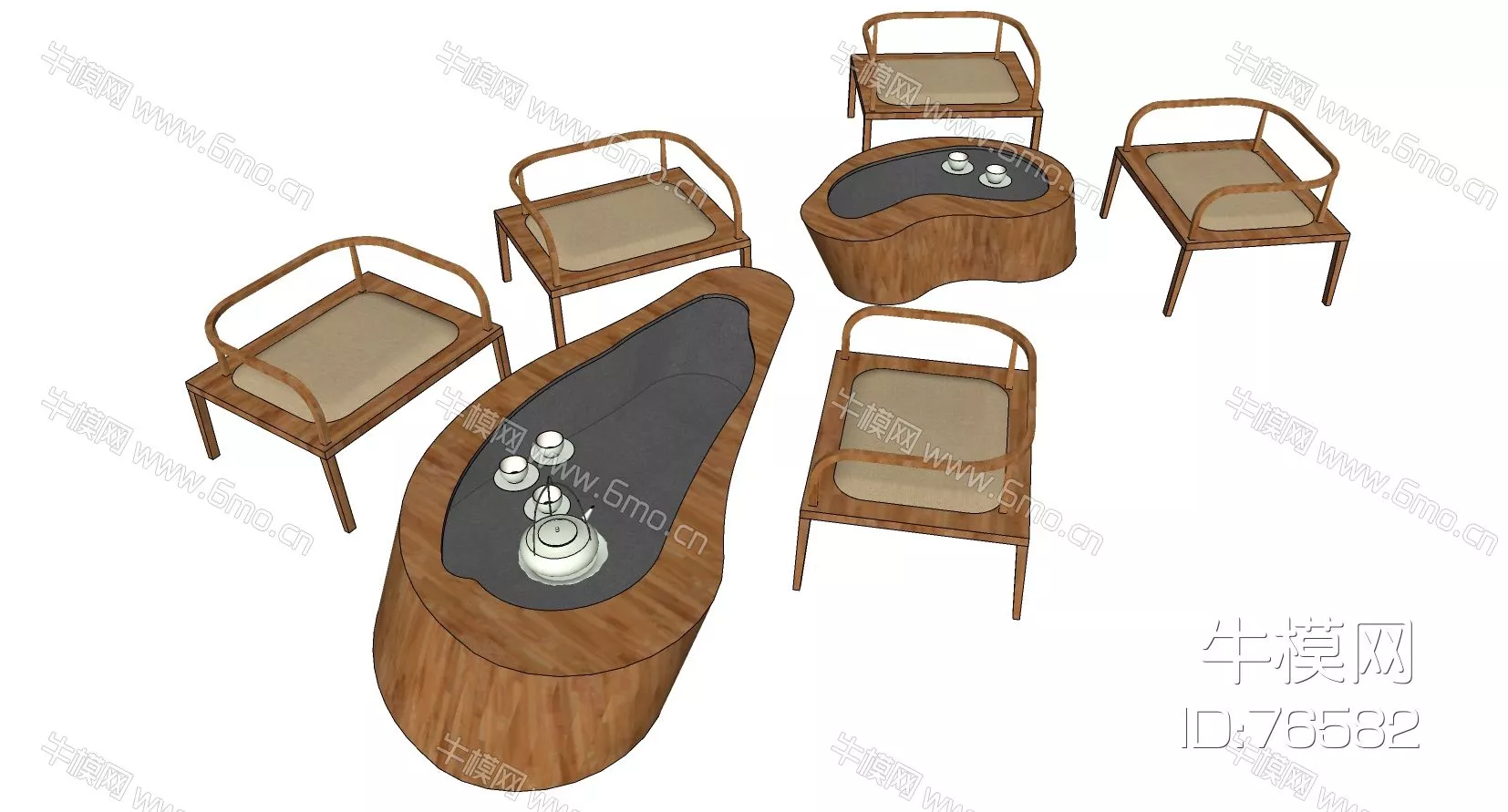 CHINESE COFFEE TABLE - SKETCHUP 3D MODEL - ENSCAPE - 76582