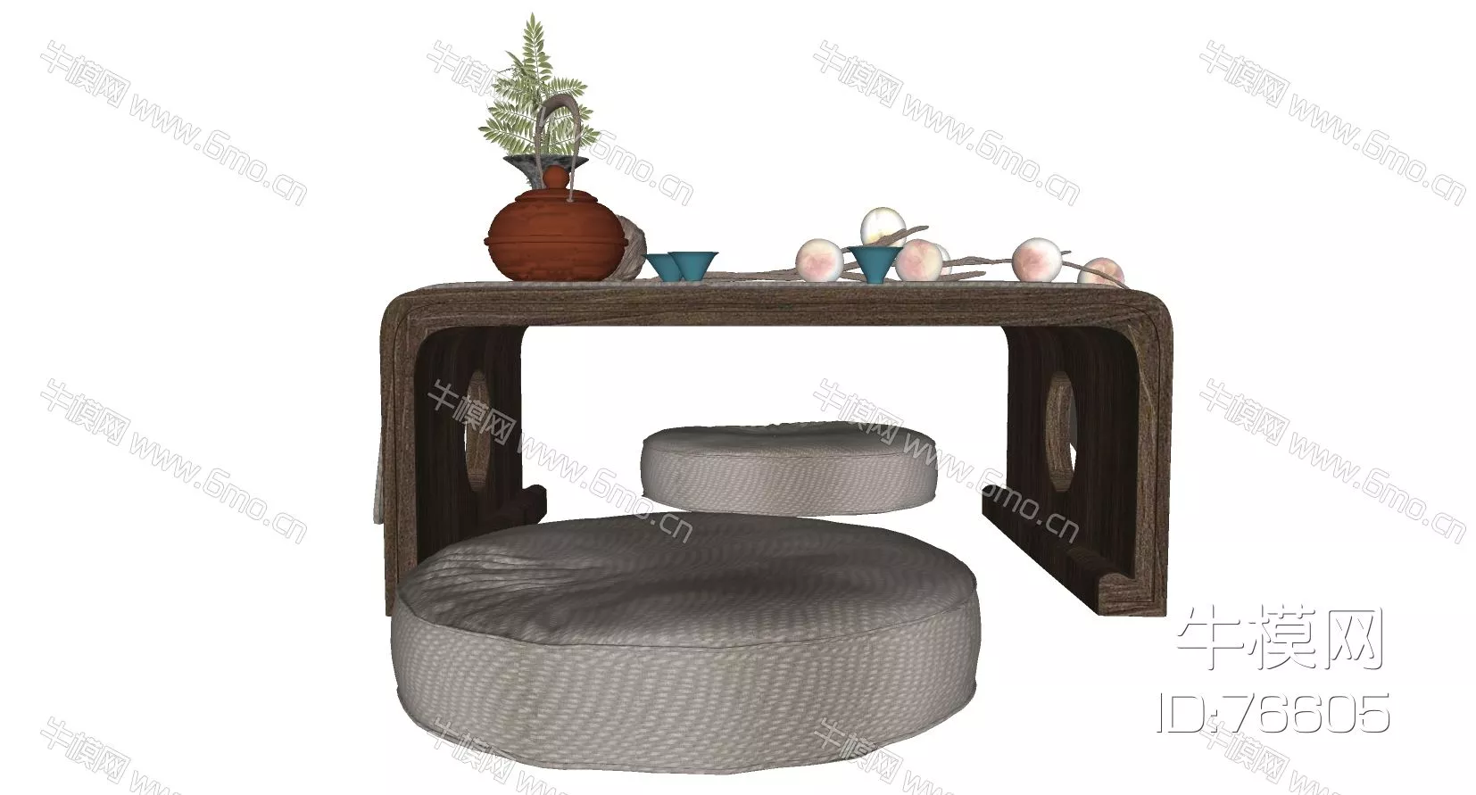 CHINESE COFFEE TABLE - SKETCHUP 3D MODEL - VRAY - 76605