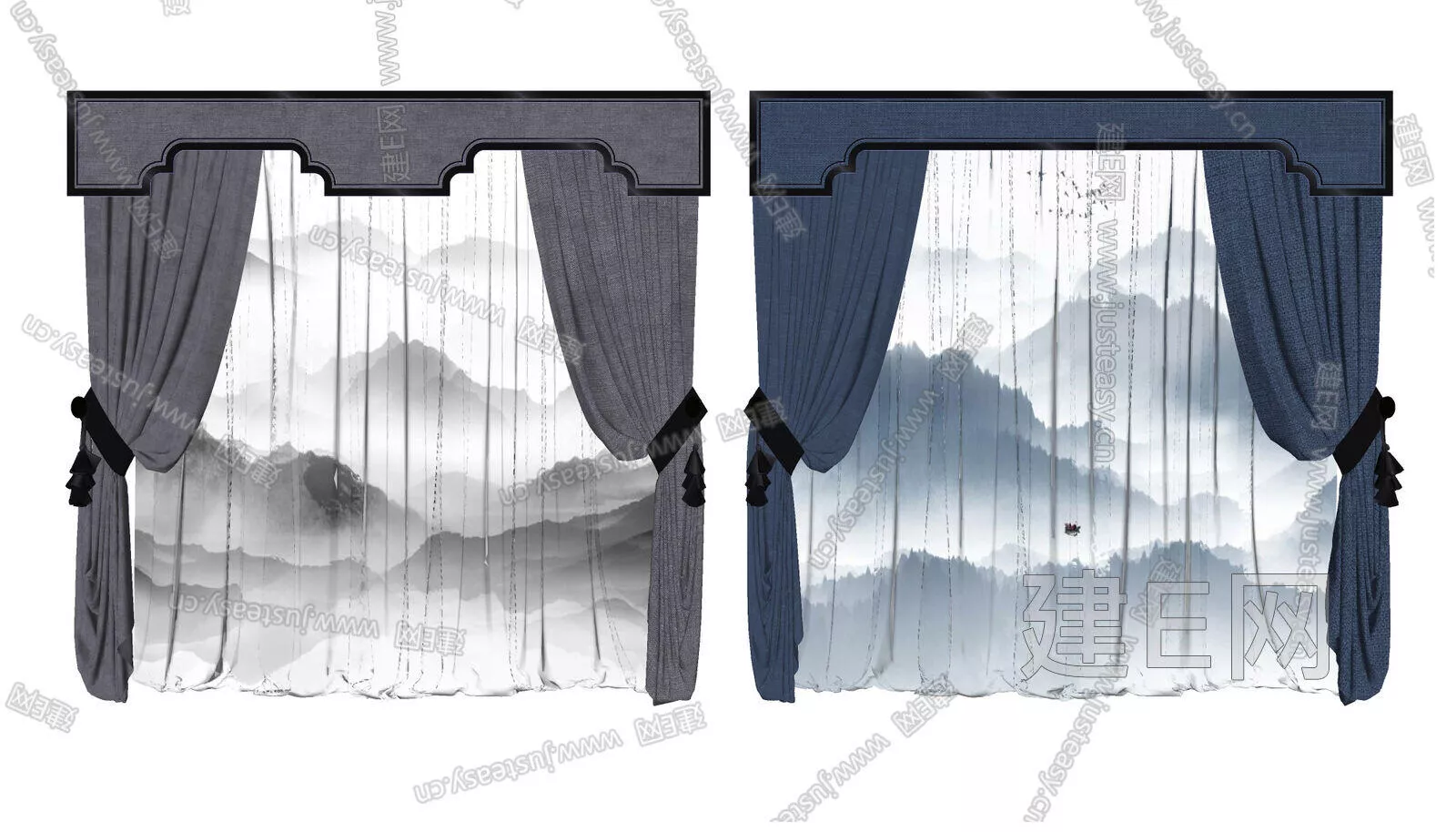 CHINESE CURTAIN - SKETCHUP 3D MODEL - ENSCAPE - 106250375