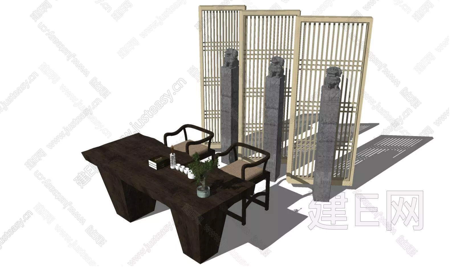 CHINESE DESK - SKETCHUP 3D MODEL - ENSCAPE - 111493381