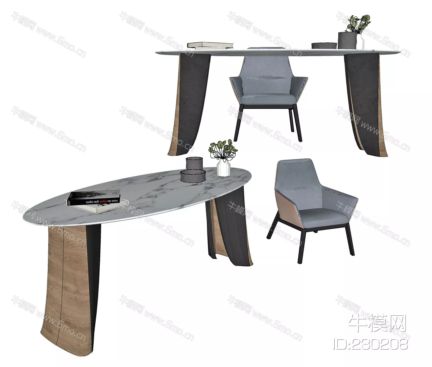 CHINESE DESK - SKETCHUP 3D MODEL - VRAY - 230208