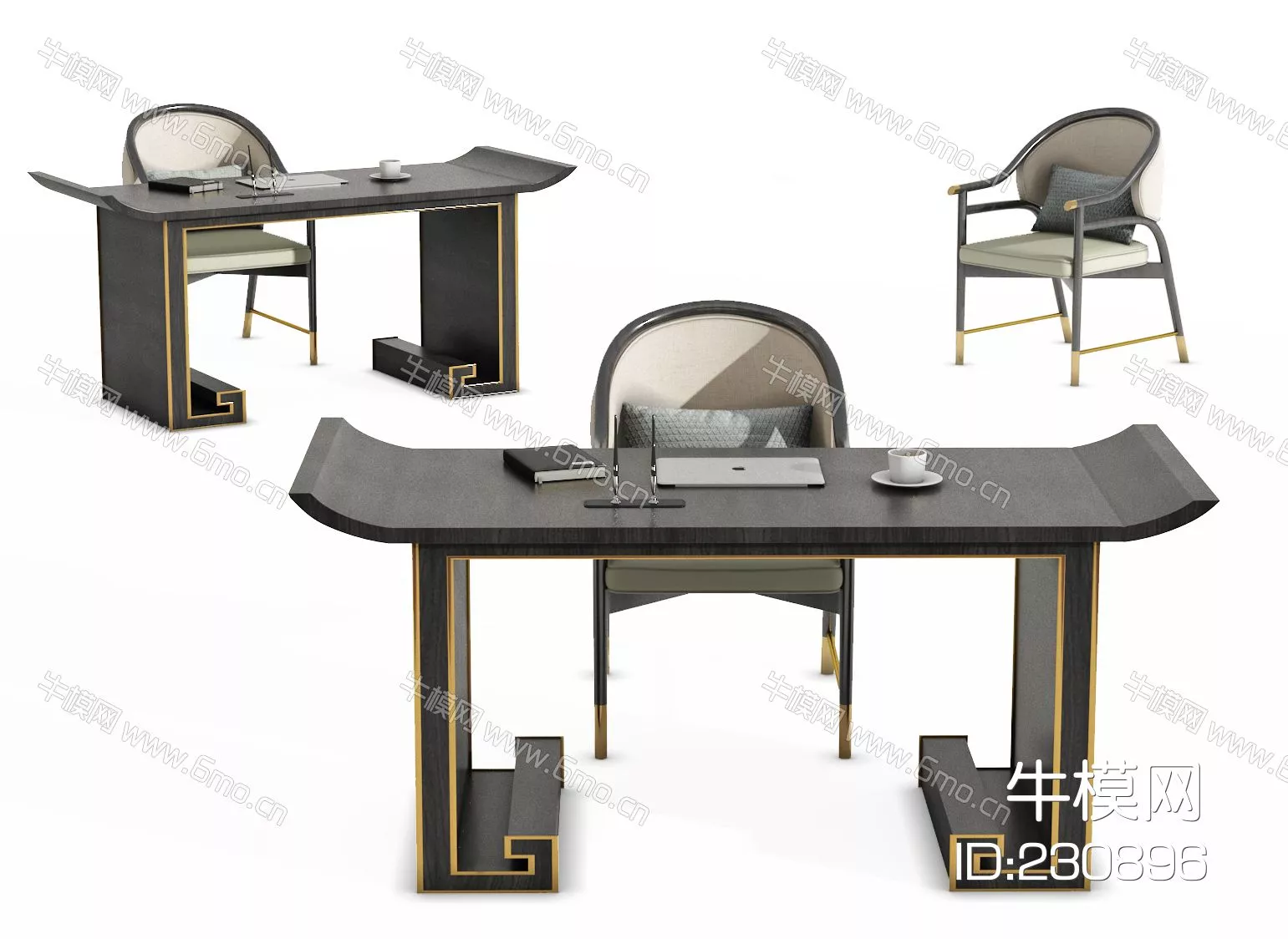 CHINESE DESK - SKETCHUP 3D MODEL - VRAY - 230896